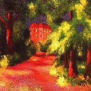 August Macke Red House in a Park Sweden oil painting artist